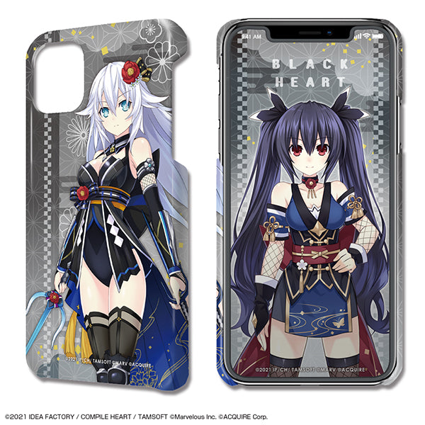 『閃乱忍忍忍者大戦ネプテューヌ -少女達の響艶-』デザジャケット iPhone 12 miniケース&保護シート デザイン02(ブラックハート)